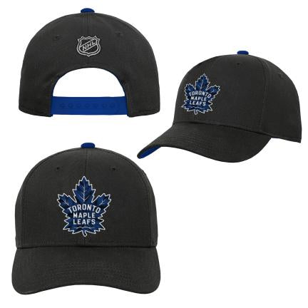 Toronto Maple Leafs NHL Outerstuff Youth Black Precurve Snapback