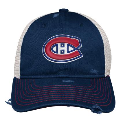 Montreal Canadiens NHL Outerstuff Youth Navy Trucker Slouch Snapback Hat