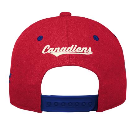 Montreal Canadiens NHL Outerstuff Vintage Youth Red Reissue Precurve Snapback