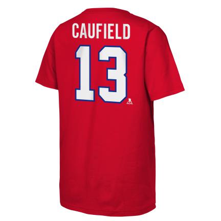 Cole Caufield #13 Montreal Canadiens NHL Outerstuff Youth Red T-Shirt