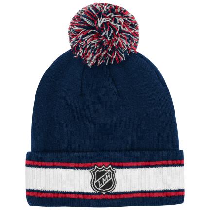 Montreal Canadiens NHL Outerstuff Youth Navy Stripes Knot Cuffed Pom Knit Hat