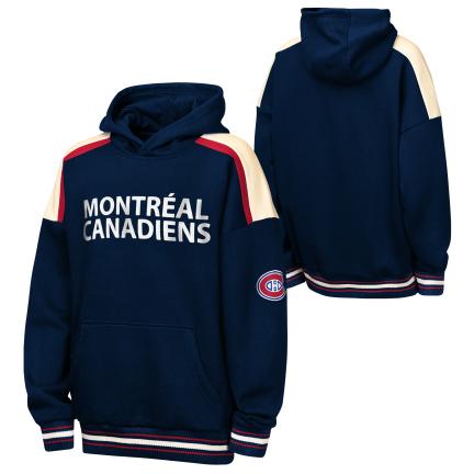 Montreal Canadiens NHL Outerstuff Youth Navy Camaraderie Pullover Fleece Hoodie