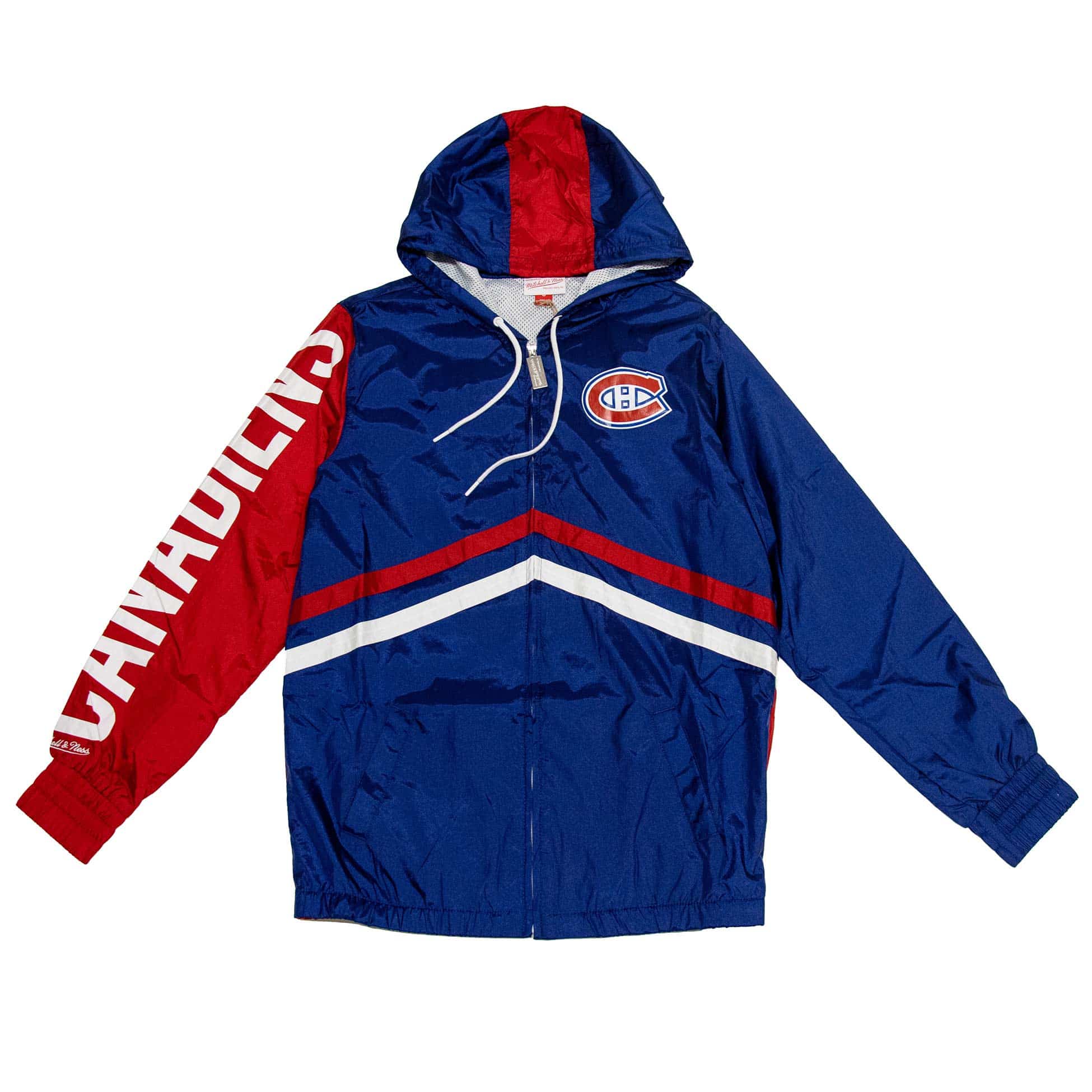 Veste coupe-vent à glissière complète indéniable bleu royal Mitchell & Ness des Canadiens de Montréal de la LNH pour hommes