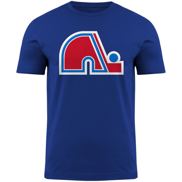 T-shirt avec logo principal royal pour hommes, Bulletin de la LNH des Nordiques de Québec