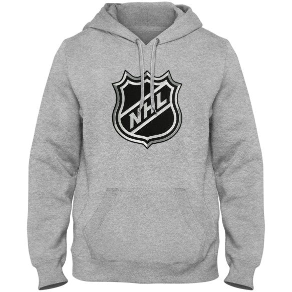 NHL Shield Logo Bulletin Men's Athletic Grey Express Twill Logo Hoodie