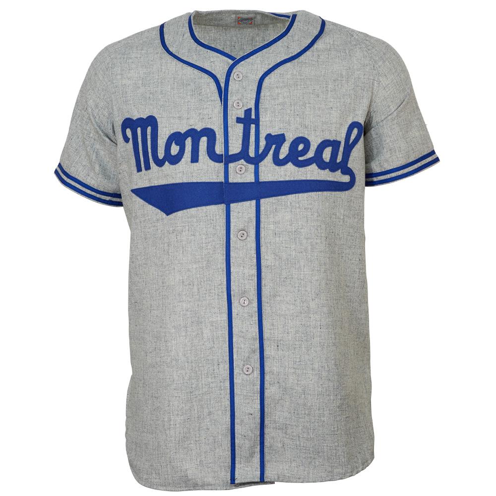 Jackie Robinson Montreal Royals Ebbets Field Flannels Men's Grey 1946 Authentic Flannel Jersey