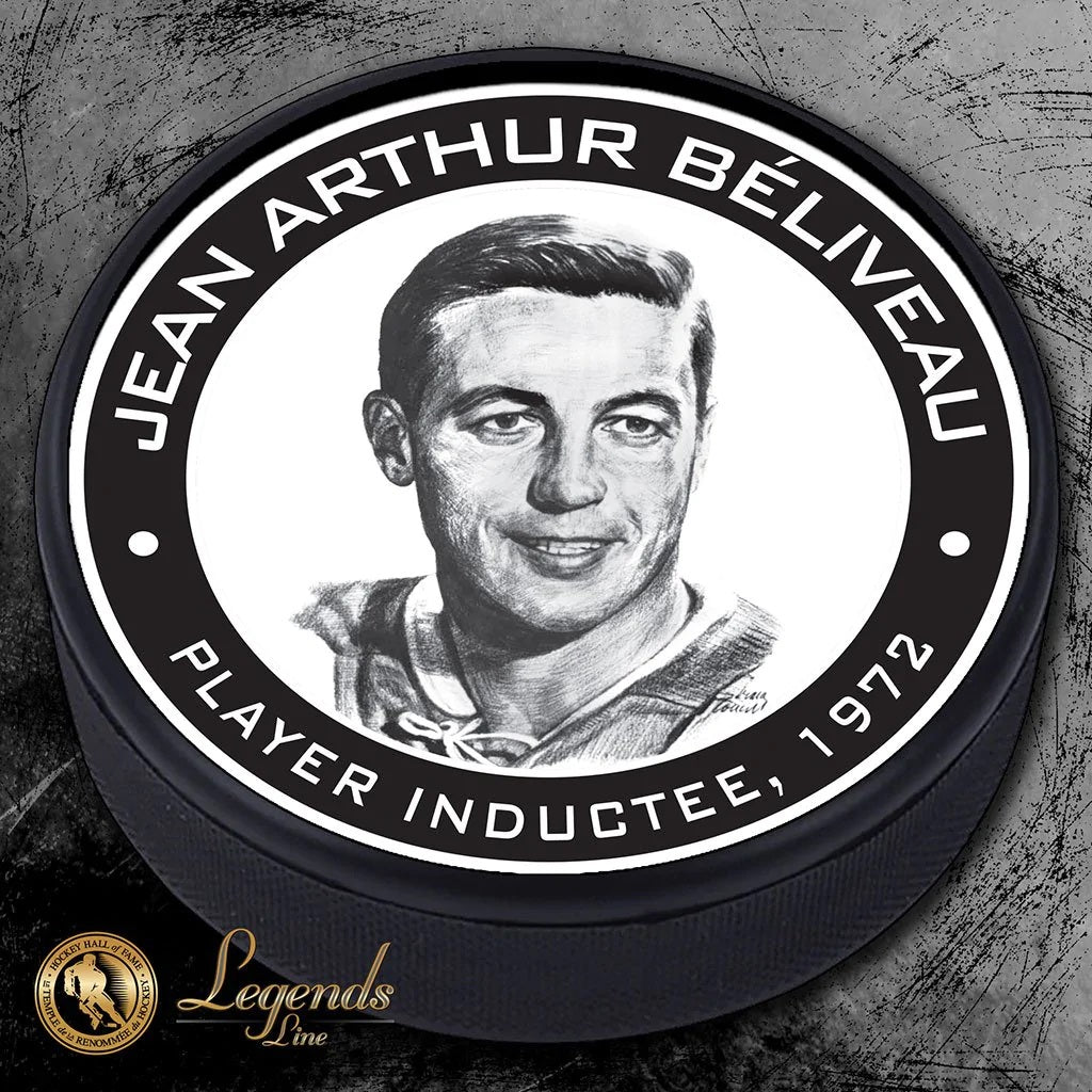 Jean Beliveau Montreal Canadiens NHL Alumni Hockey Hall of Fame Player Induction Hockey Puck