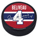 Jean Beliveau Montreal Canadiens NHL Alumni Replica Signature Souvenir Hockey Puck