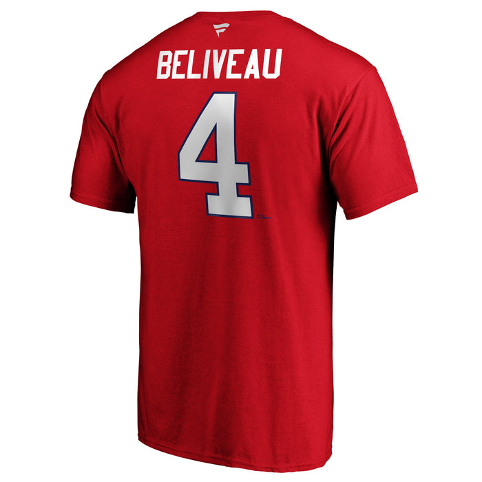 Jean Beliveau Montreal Canadiens NHL Fanatics Branded Men's Red Alumni Authentic T-Shirt