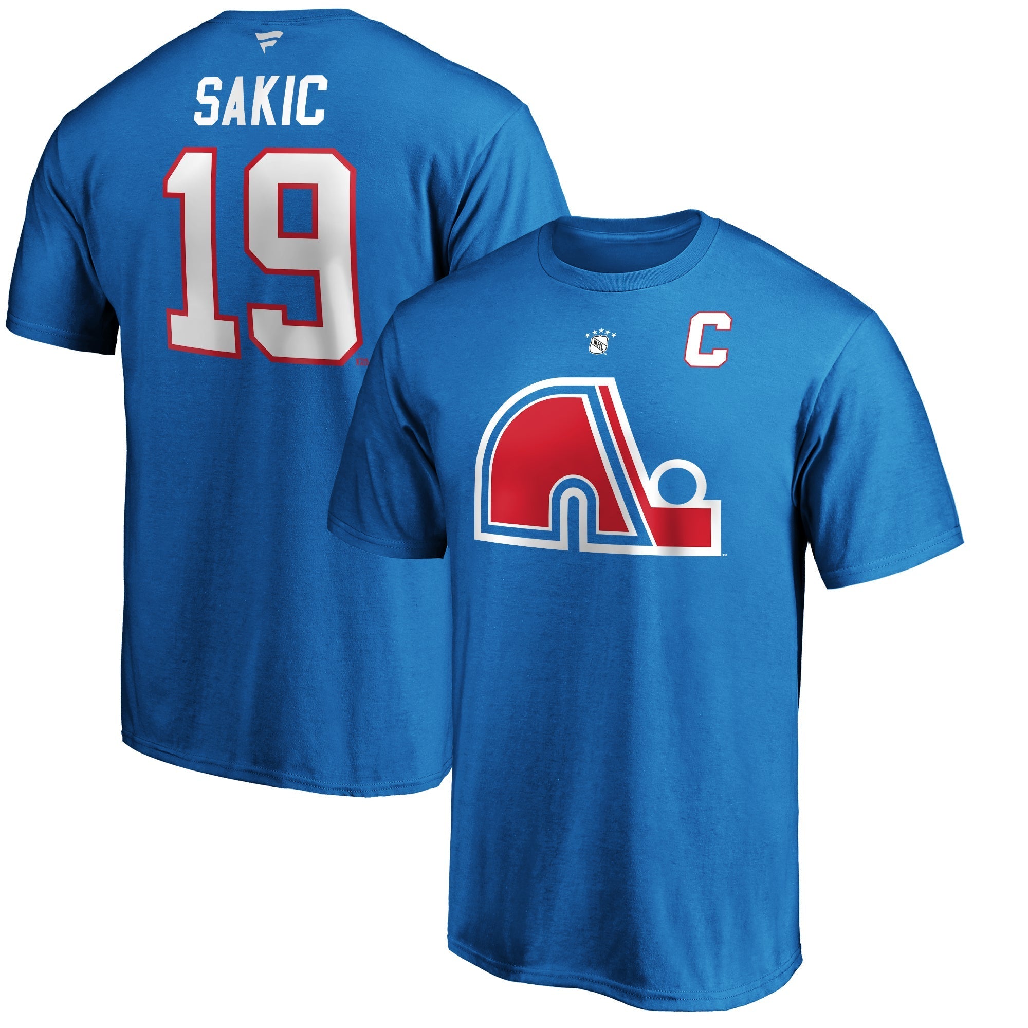 Joe Sakic Quebec Nordiques NHL Fanatics Branded Men's Light Blue Alumni Authentic T-Shirt