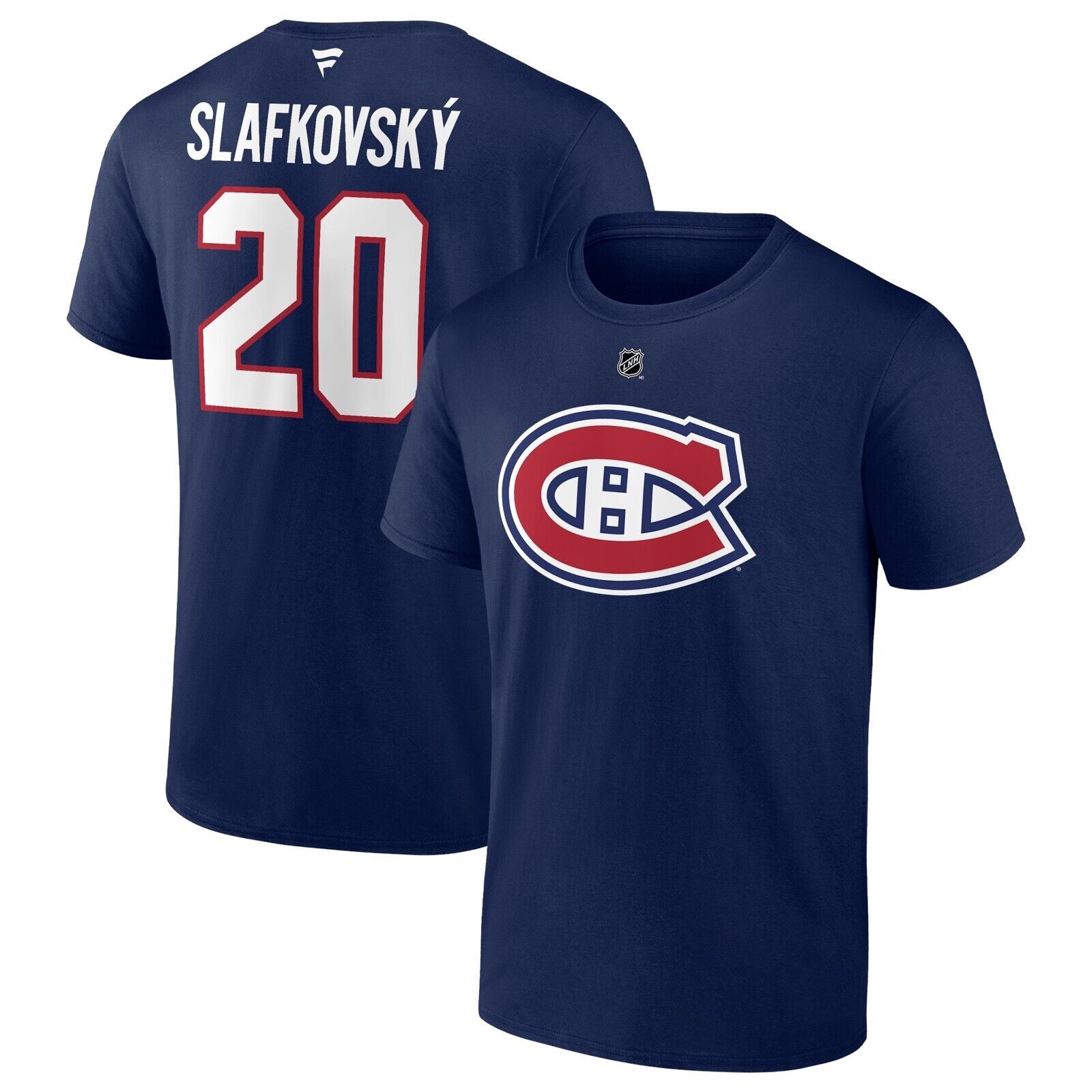 Juraj Slafkovský Montreal Canadiens NHL Fanatics Branded Men's Navy Authentic T-Shirt