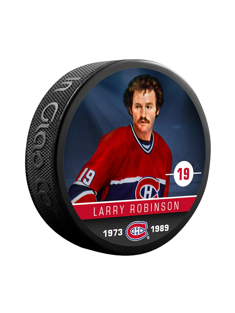 Larry Robinson Montreal Canadiens NHL Inglasco Alumni Souvenir Hockey Puck