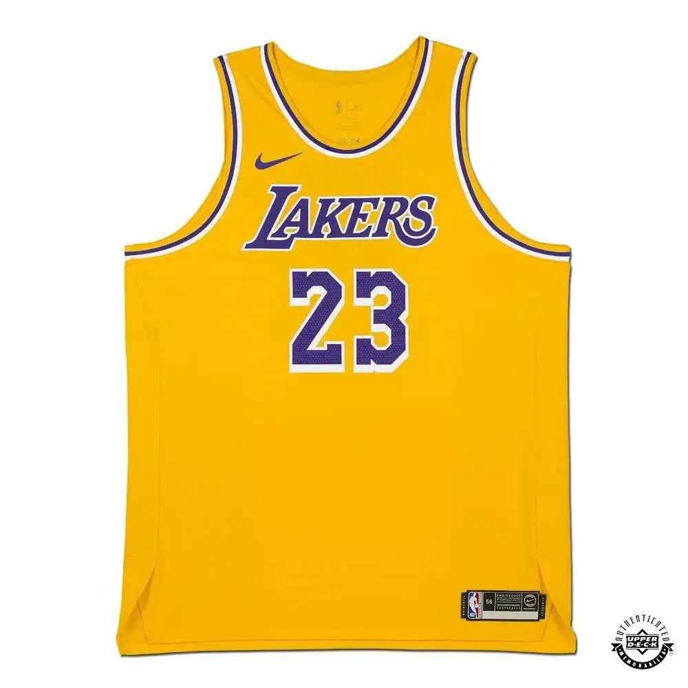 Lebron James Los Angeles Lakers NBA Nike Autographed Gold Authentic Jersey