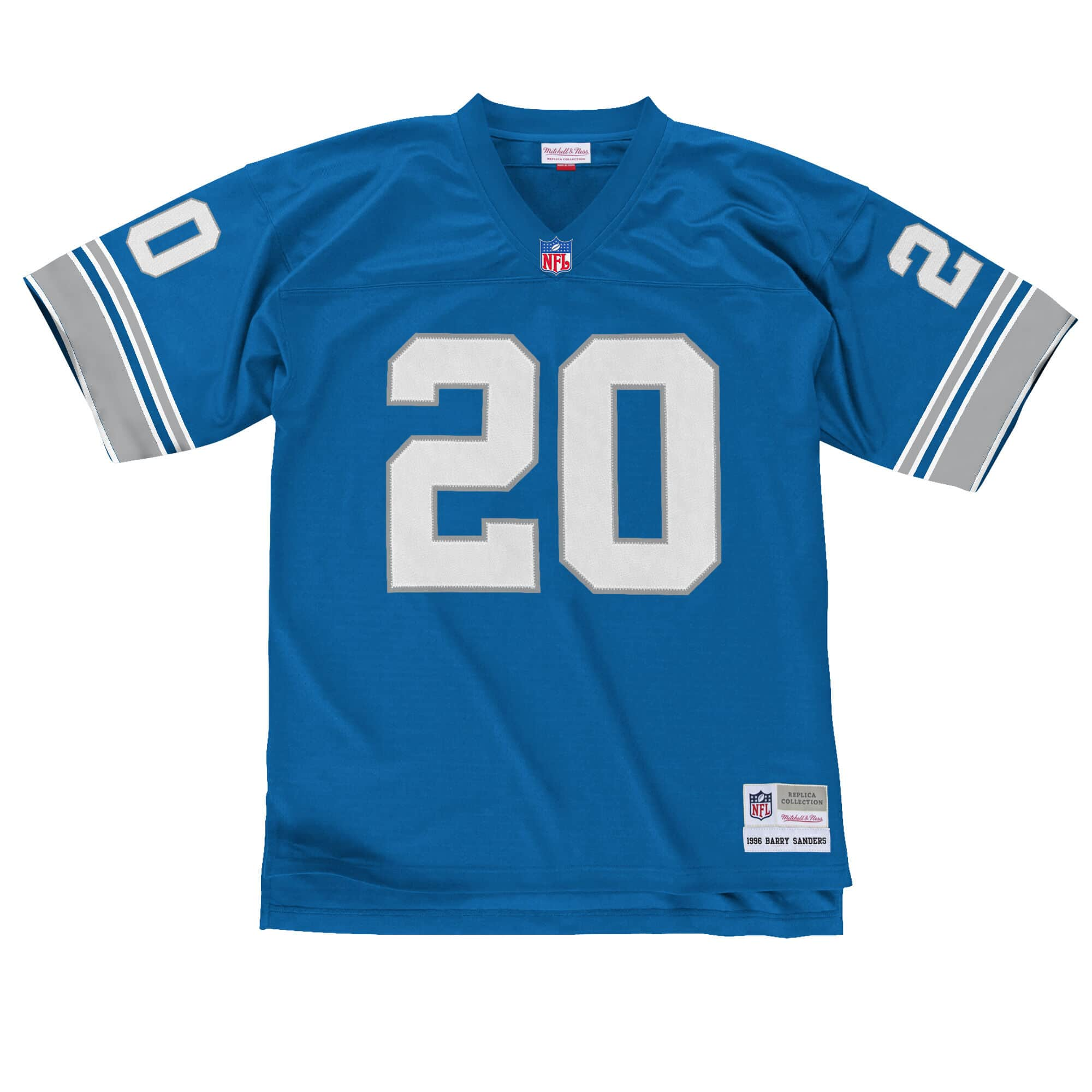 Berry Sanders Detroit Lions NFL Mitchell & Ness Men's Royal Blue 1996 Legacy Replica Jersey