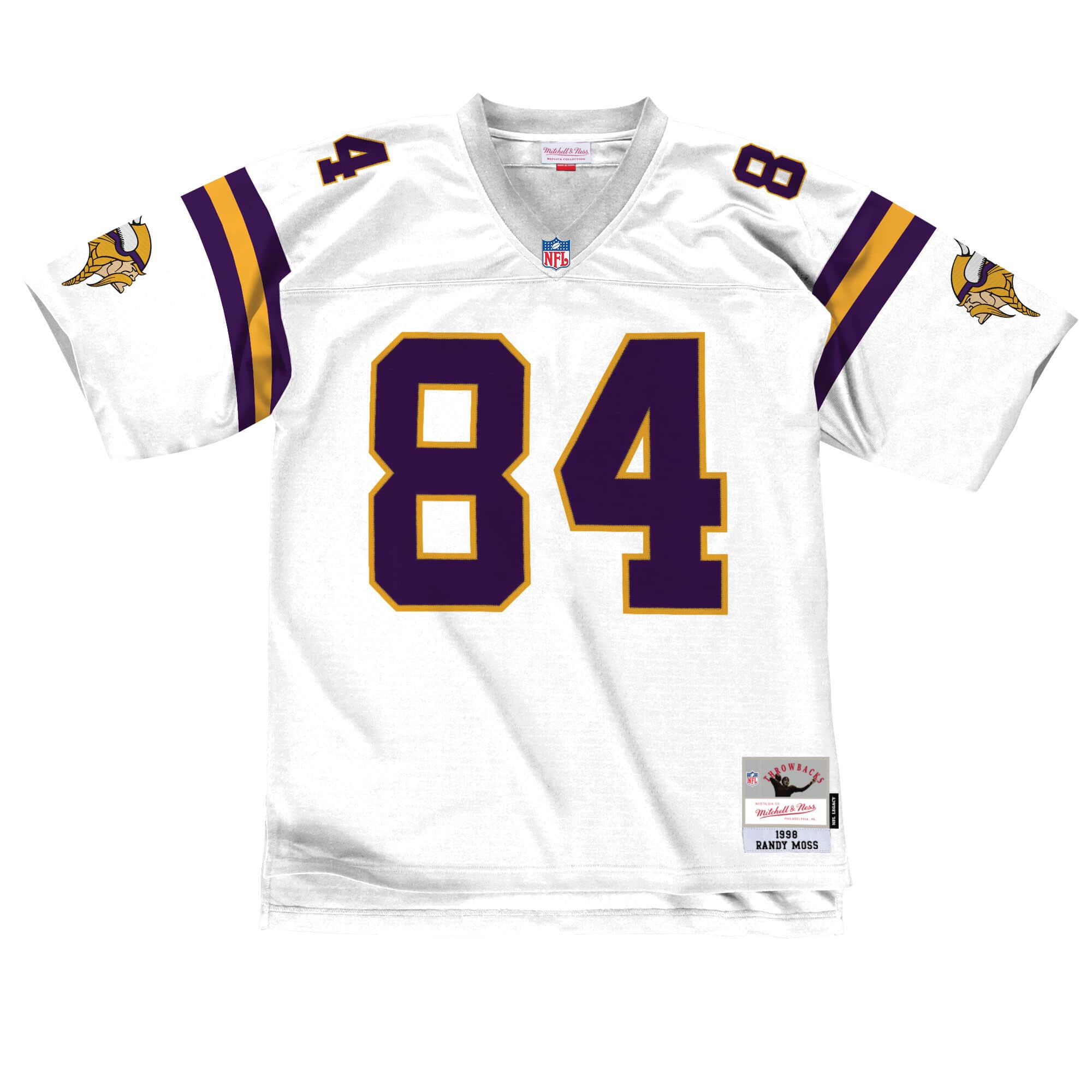 Randy Moss Minnesota Vikings NFL Mitchell & Ness Maillot réplique blanc 1998 Legacy pour hommes