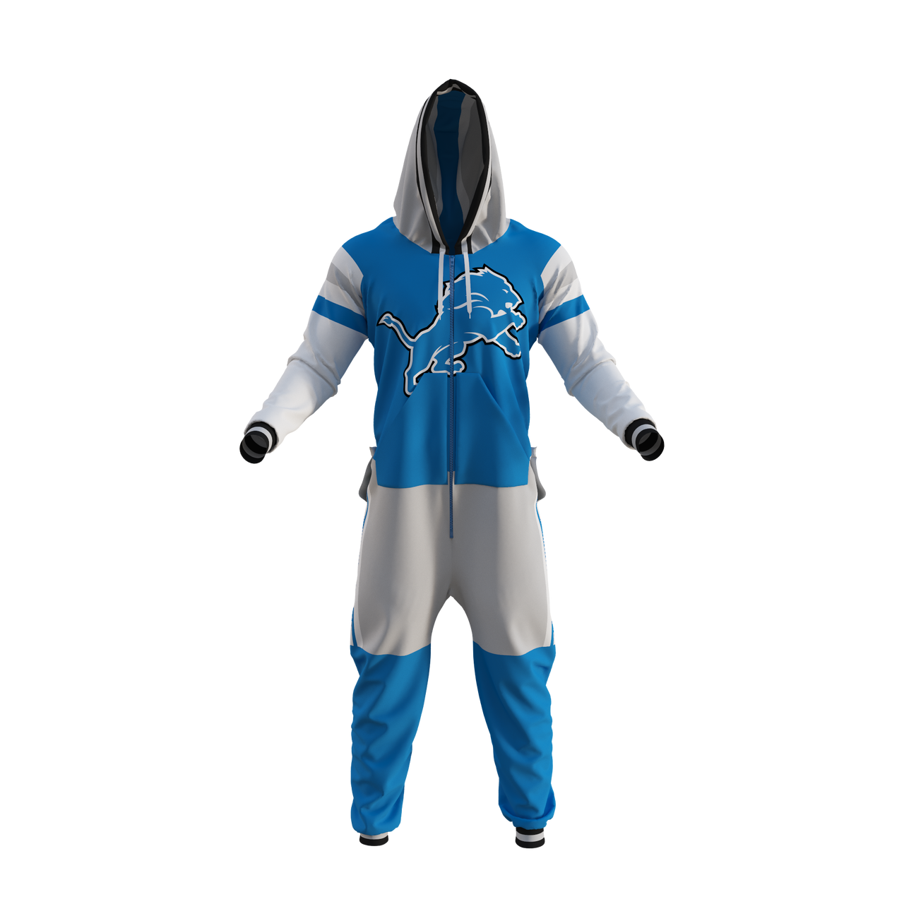 Detroit Lions NFL Hockey Sockey Men's Blue Team Uniform Onesie