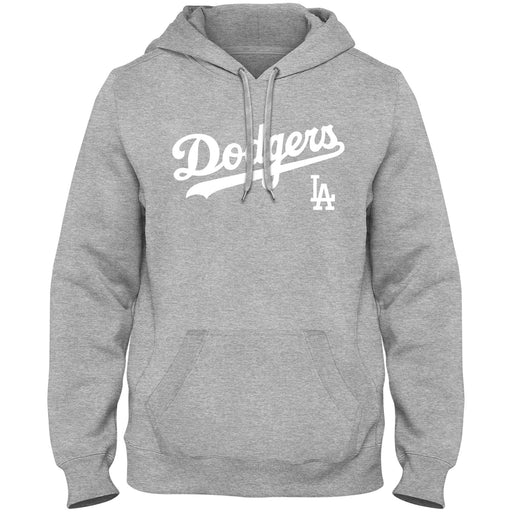Los Angeles Dodgers MLB Bulletin Men's Athletic Grey Express Home Field Twill Logo Hoodie