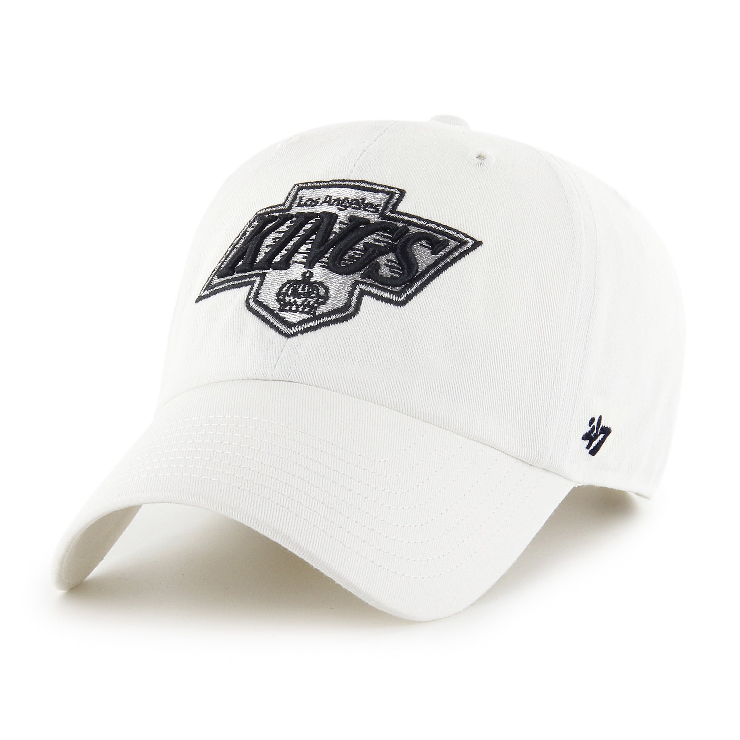 Los Angeles Kings NHL 47 Brand Men's White Vintage 1988 Clean Up Adjustable Hat