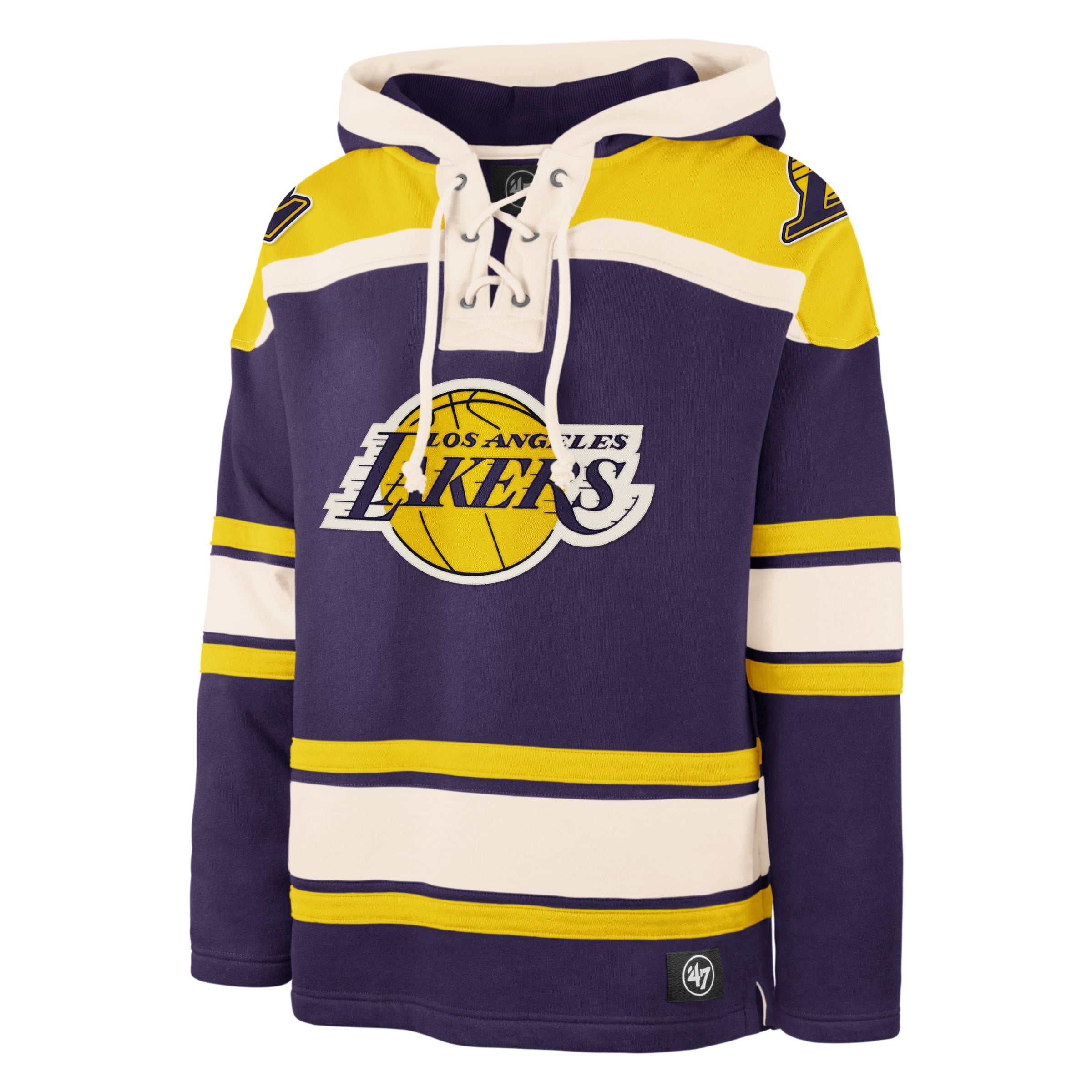 Los Angeles Lakers NBA 47 Brand Men's Purple Heavyweight Lacer Hoodie