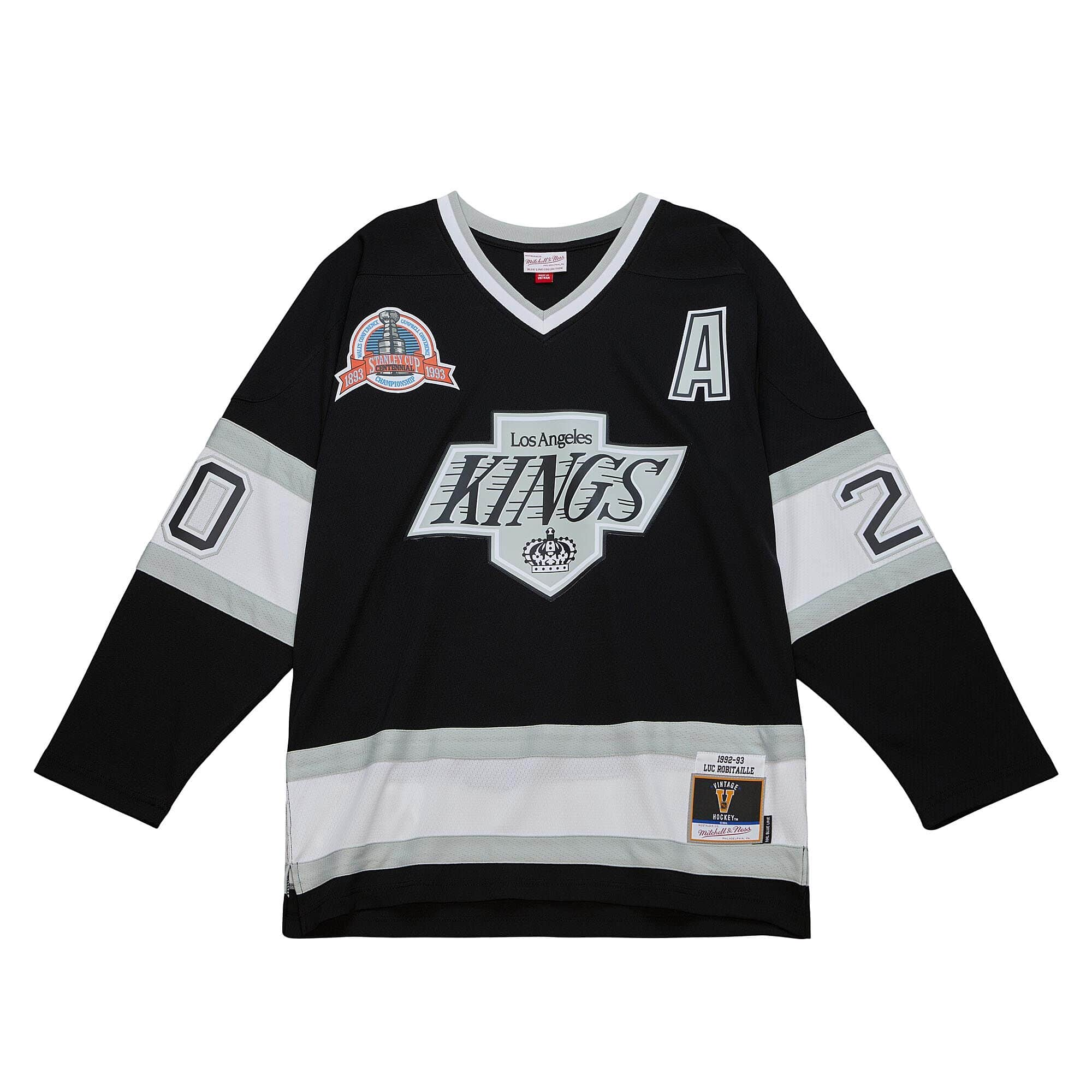 Luc Robitaille Los Angeles Kings NHL Mitchell & Ness Men's Black 1992 Blue Line Authentic Jersey