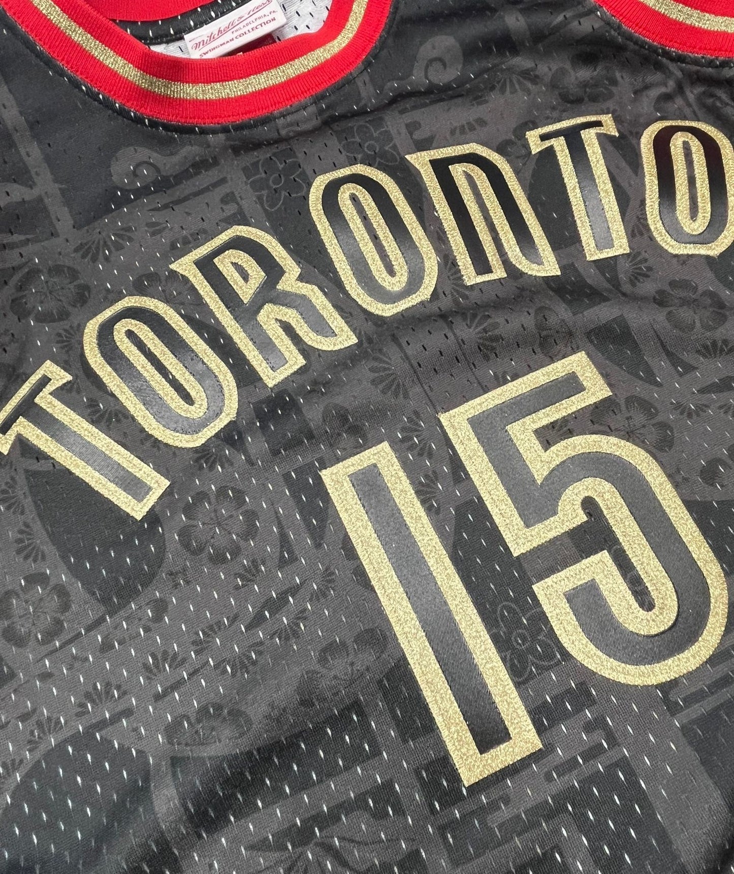 Vince Carter Toronto Raptors NBA Mitchell & Ness Men's Black & Gold 1999-2000 Lunar New Year Hardwood Classics Swingman Jersey