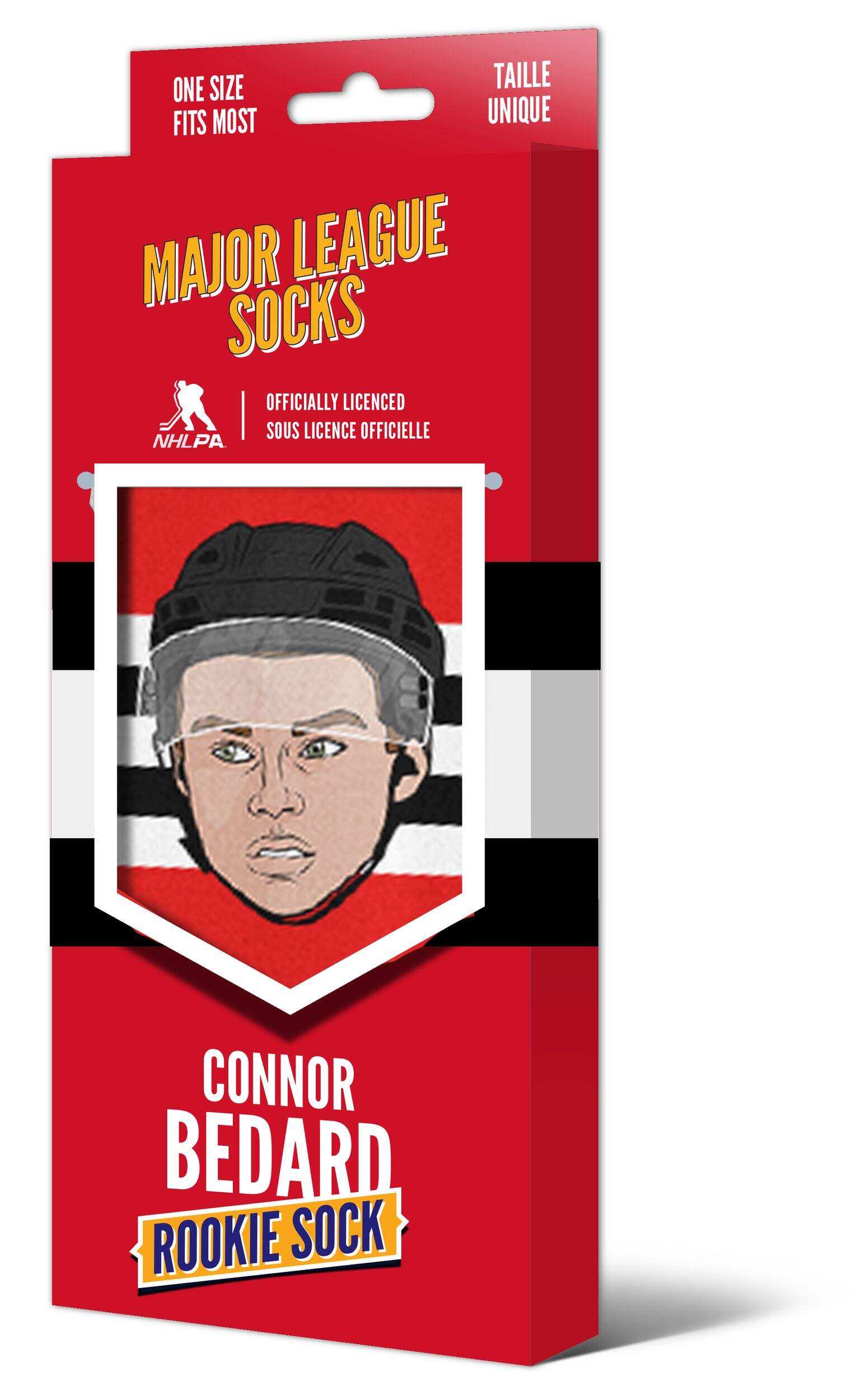 Connor Bedard Blackhawks de Chicago LNH Major League Socks Chaussettes rouges pour hommes