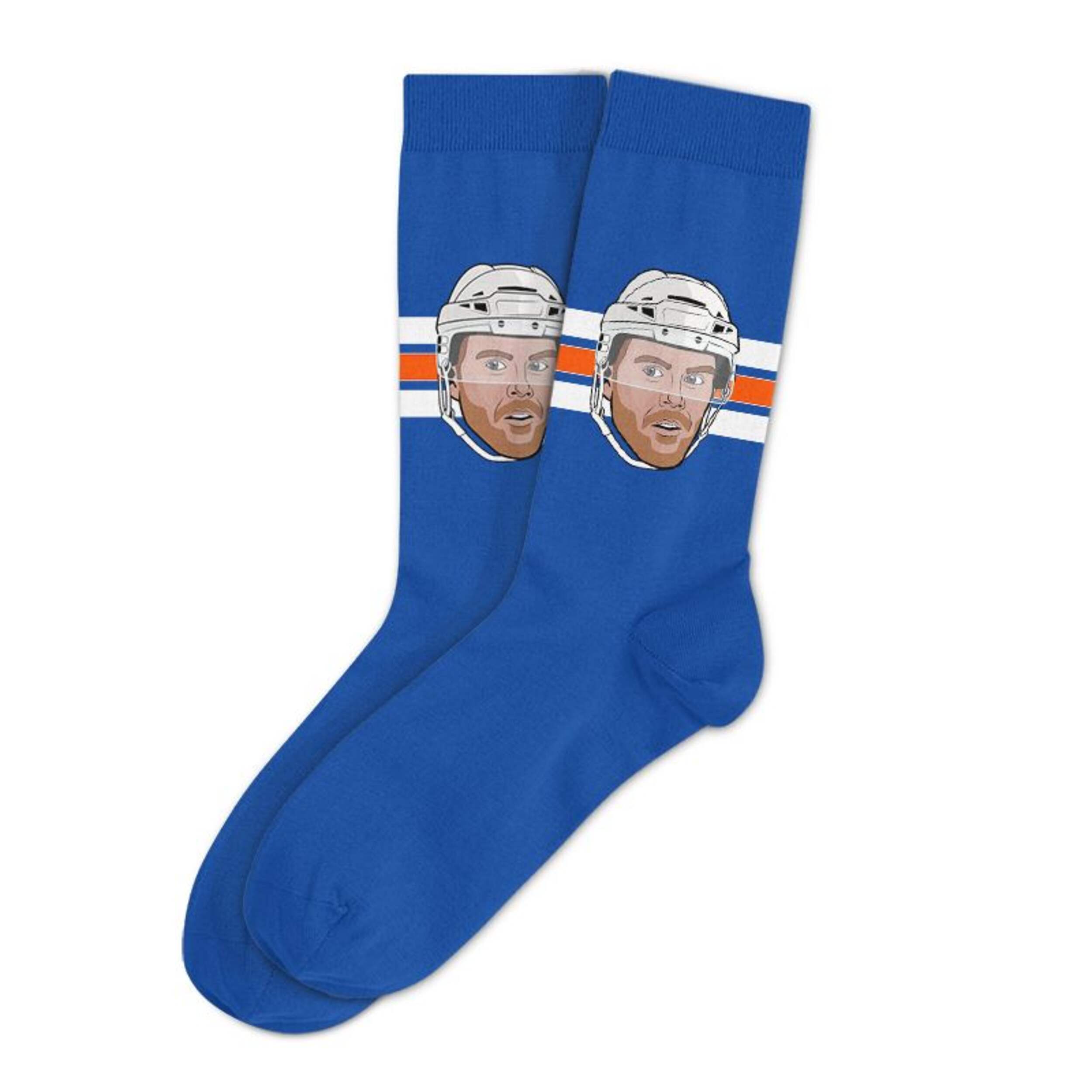 Chaussettes de la Ligue majeure de la LNH des Oilers d'Edmonton de Connor McDavid Chaussettes Royal Crew pour hommes