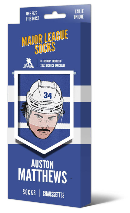 Auston Matthews Toronto Maple Leafs NHL Major League Socks Men's Blue Crew Socks