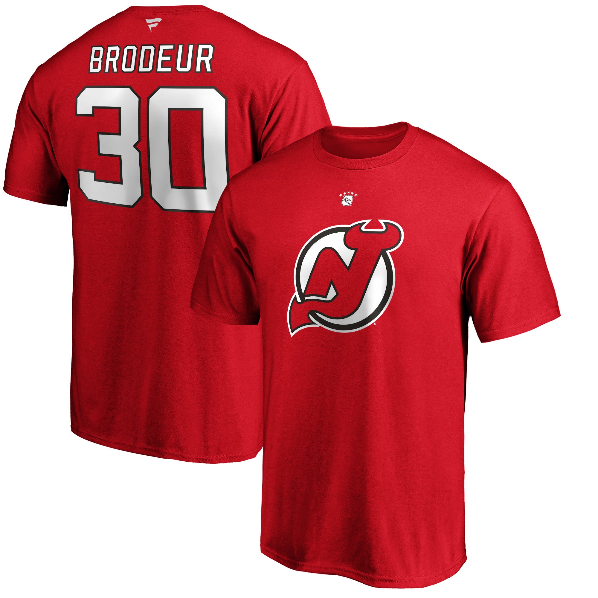 Martin Brodeur New Jersey Devils NHL Fanatics Branded Men's Red Alumni Authentic T-Shirt