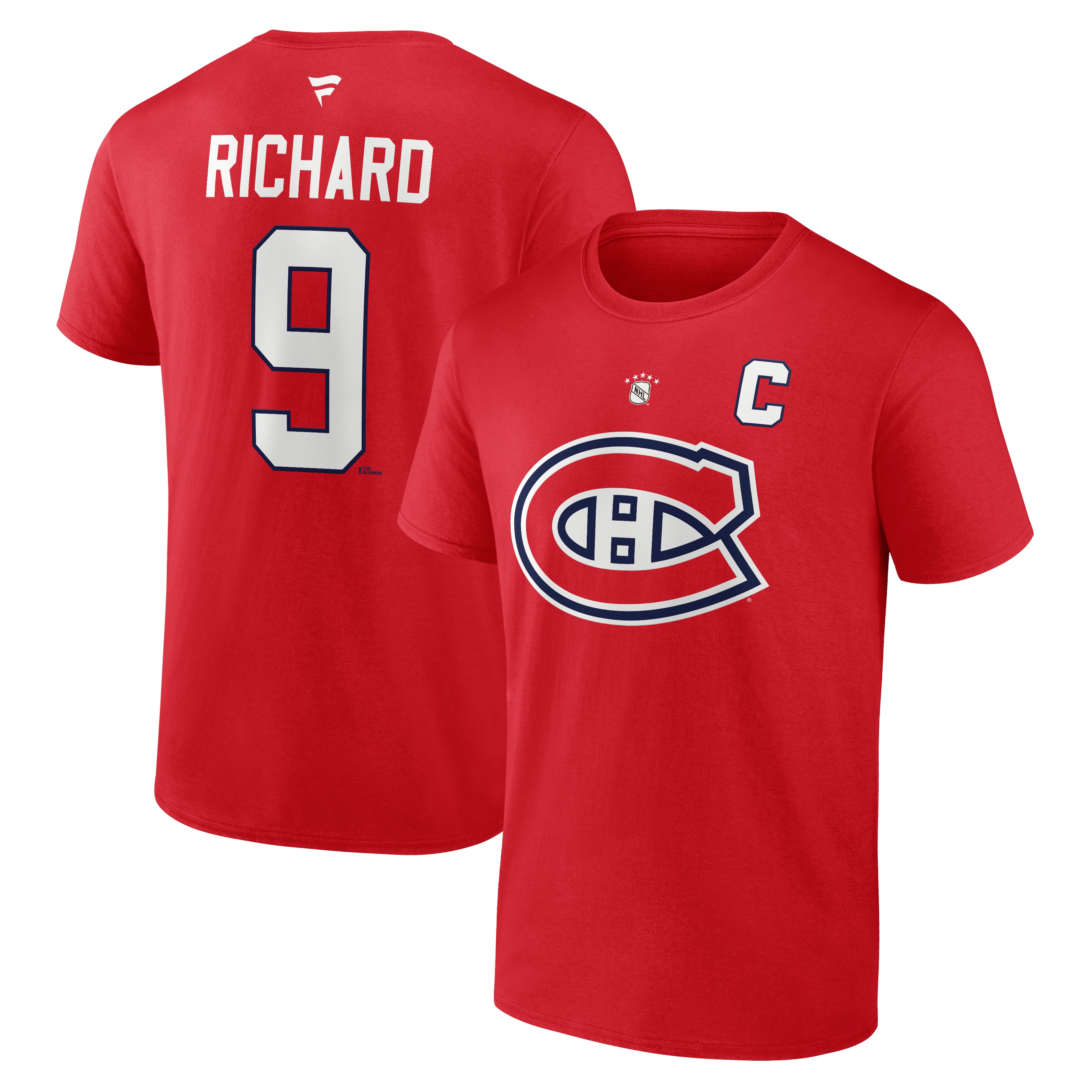 Maurice Richard Montreal Canadiens NHL Fanatics Branded Men's Red Alumni Authentic T-Shirt