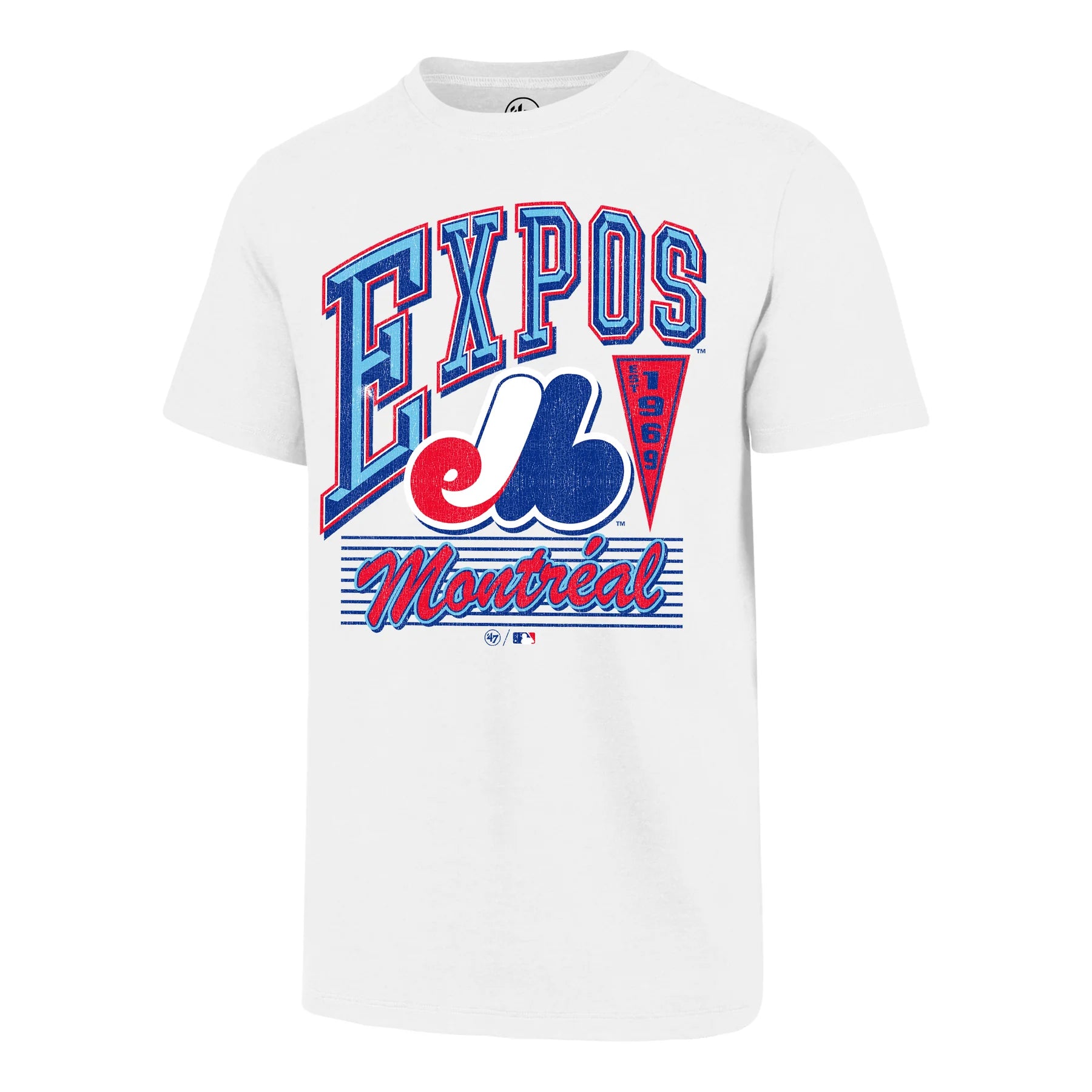 T-shirt blanc pour homme de la marque MLB 47 Brand Expos de Montréal