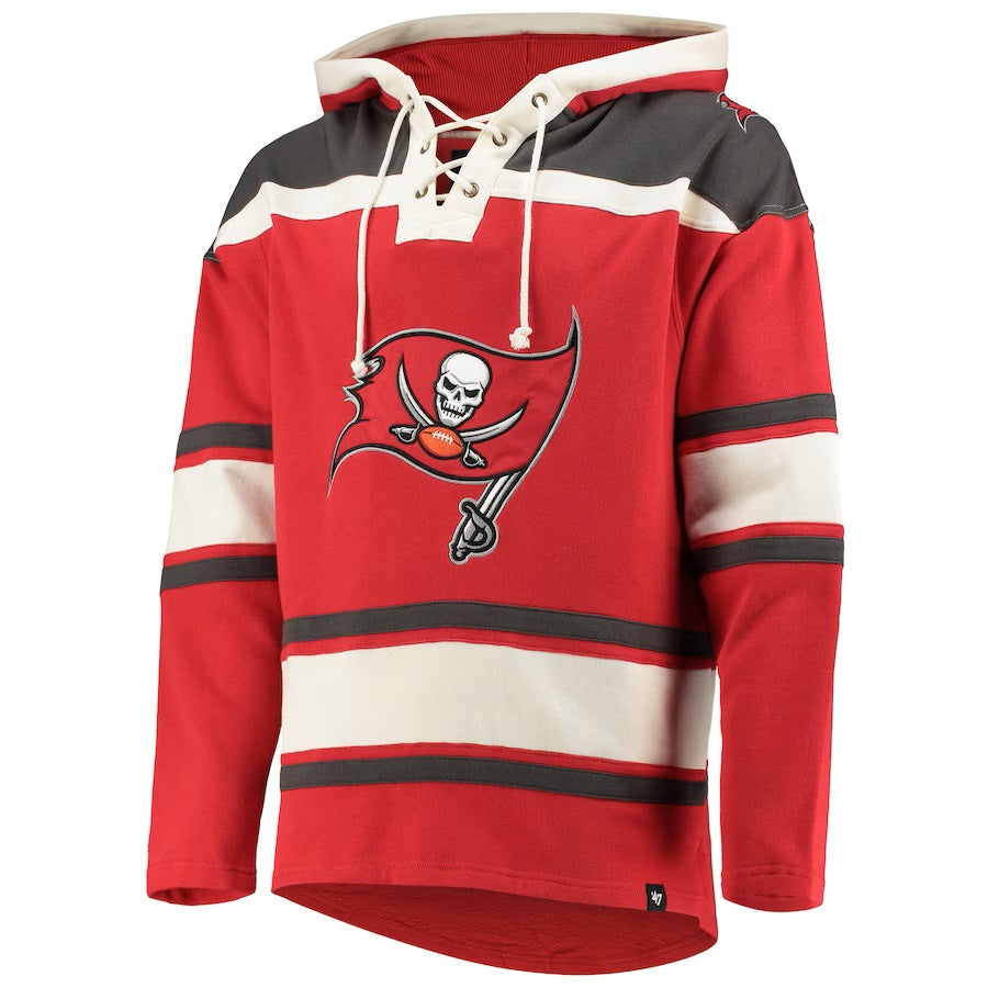 Tampa Bay Buccaneers NFL 47 Brand Sweat à capuche rouge épais Lacer pour hommes