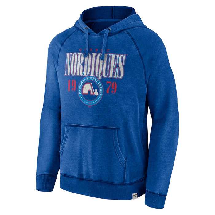 Quebec Nordiques NHL Fanatics Branded Men's Royal Blue Snow Washed Pullover Hoodie