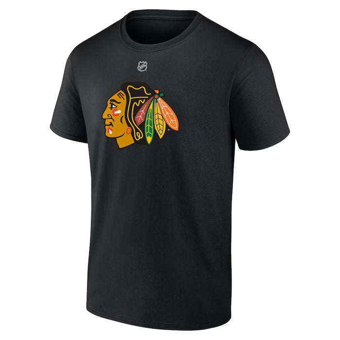 Connor Bedard Chicago Blackhawks NHL Fanatics Branded Men's Black Authentic T-Shirt