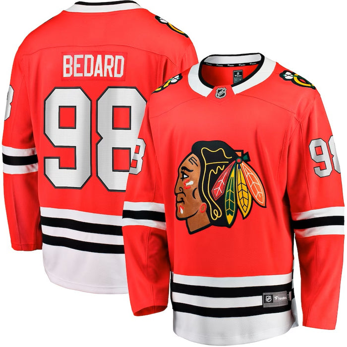 Connor Bedard Chicago Blackhawks NHL Fanatics Branded Men's Red Breakaway Jersey