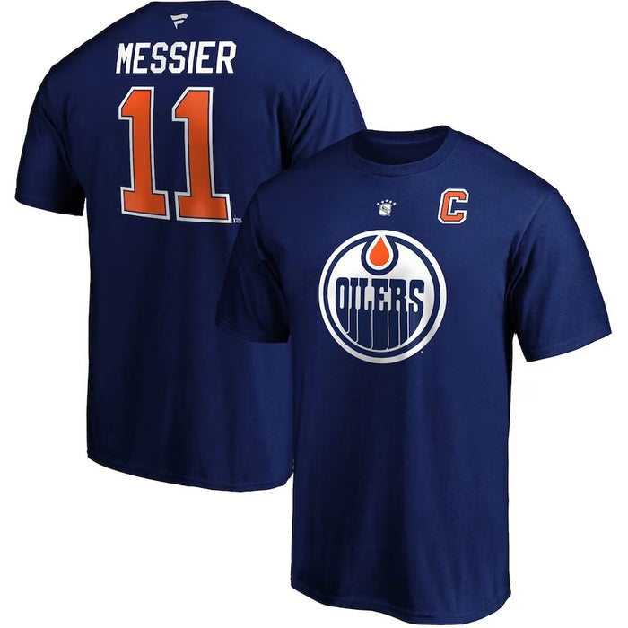 Mark Messier Edmonton Oilers NHL Fanatics Branded Men's Navy Alumni Authentic T-Shirt