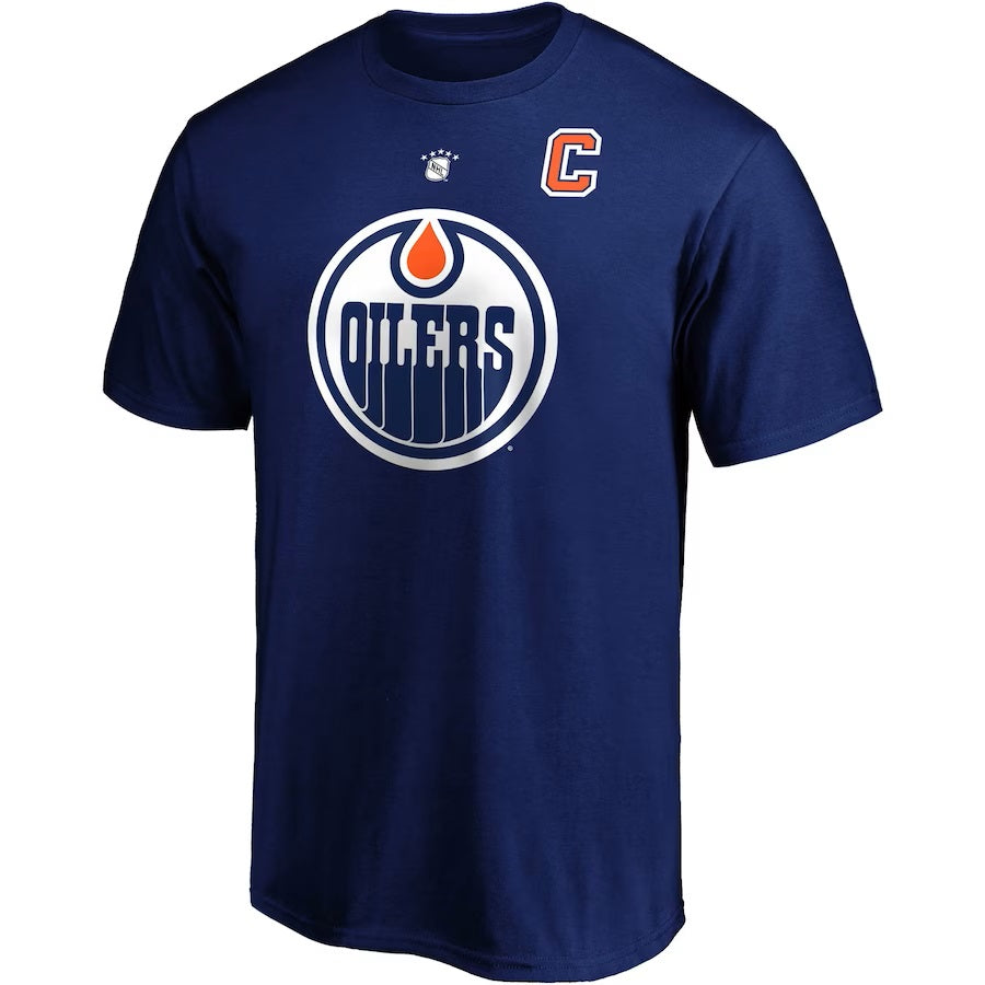 Mark Messier Edmonton Oilers NHL Fanatics Branded T-shirt authentique pour hommes de la marine