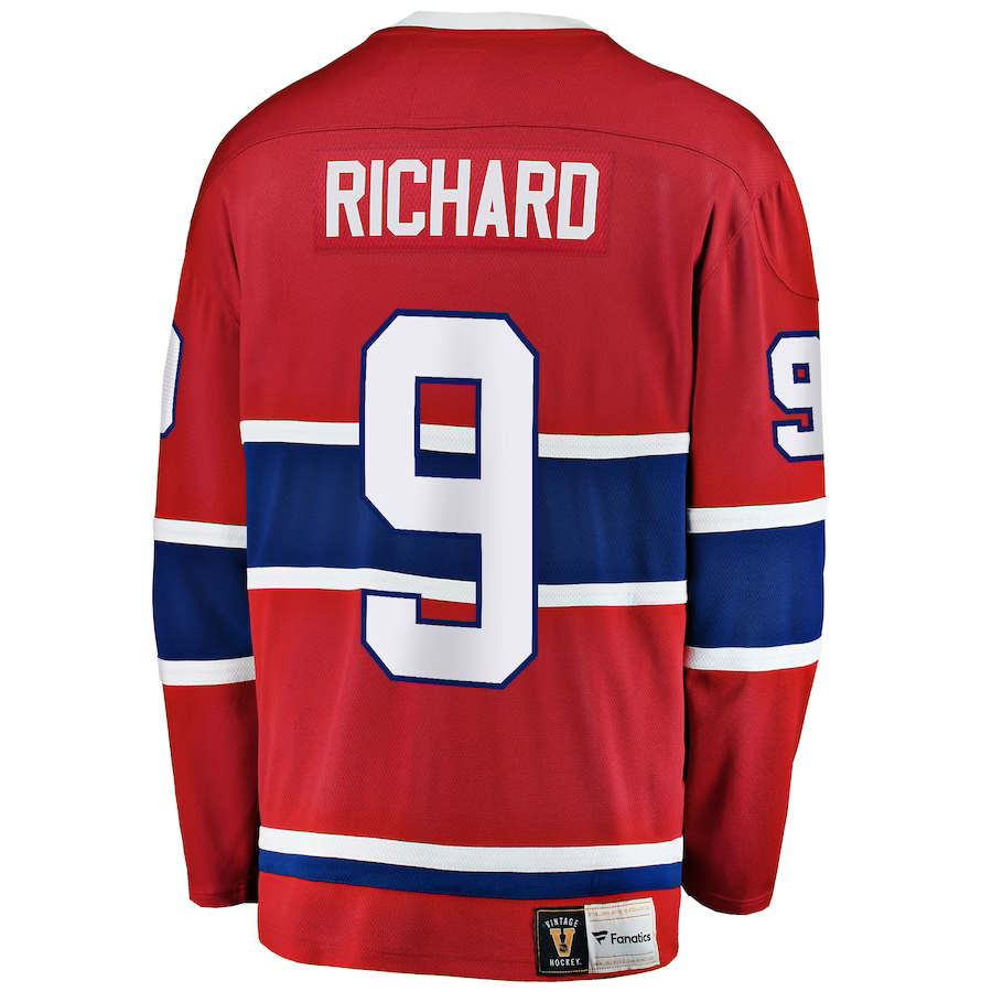 Maurice Richard Montreal Canadiens NHL Fanatics Branded Men's Red Premier Vintage Breakaway Jersey