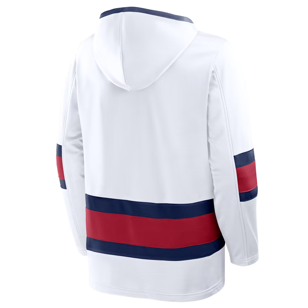 Winnipeg Jets NHL Fanatics Branded Men's White 2026 Heritage Classic Lace Fleece Hoodie