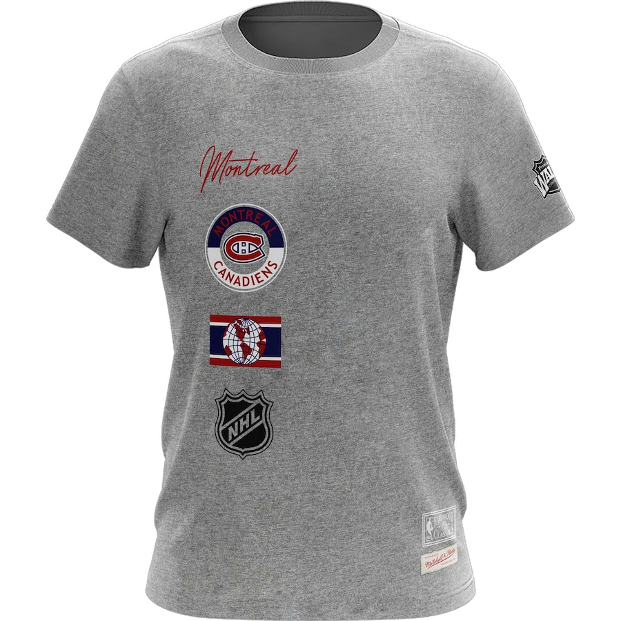 T-shirt gris de la collection City de Mitchell & Ness des Canadiens de Montréal de la LNH