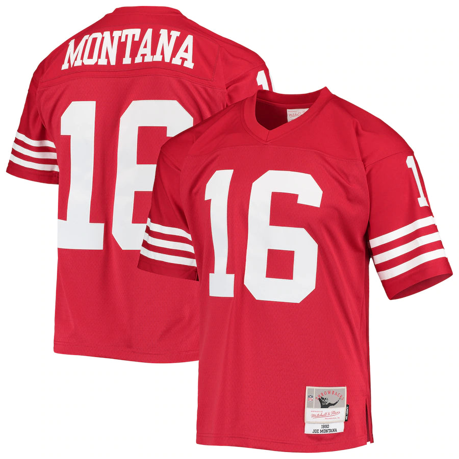 Joe Montana San Francisco 49ers NFL Mitchell & Ness Scarlet 1990 Legacy Replica Maillot pour homme