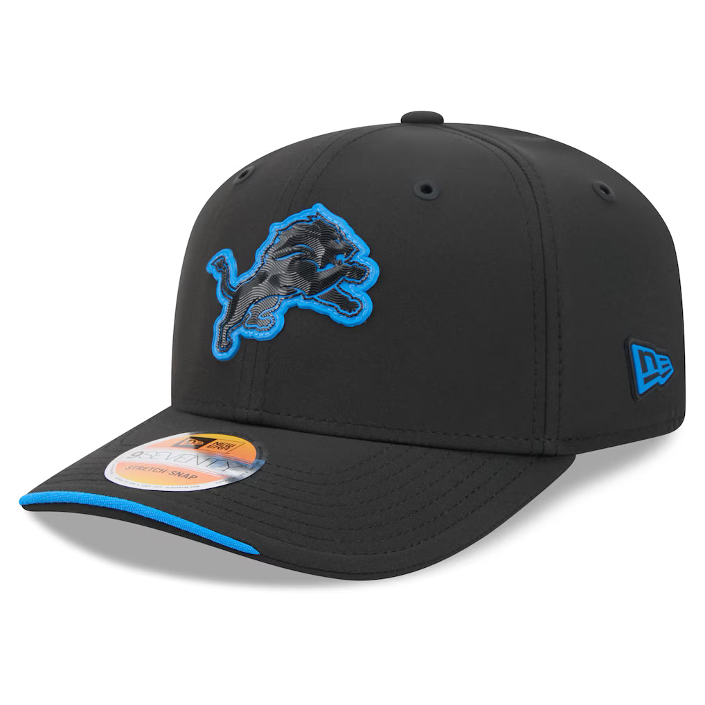 Detroit Lions NFL New Era Men's Black 9Seventy 2026 Sideline Stretch Snapback