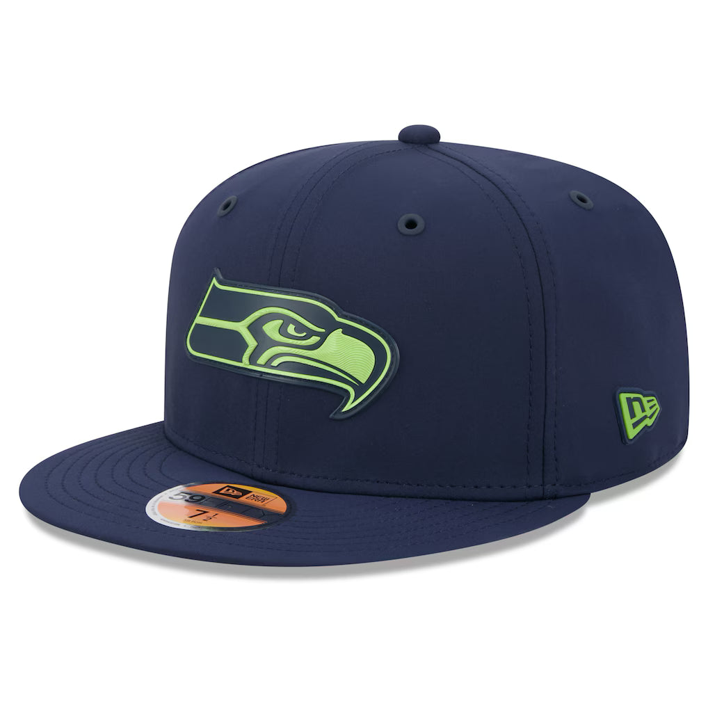 Seattle Seahawks NFL New Era Men's College Navy 59Fifty 2026 Sideline Fitted Hat