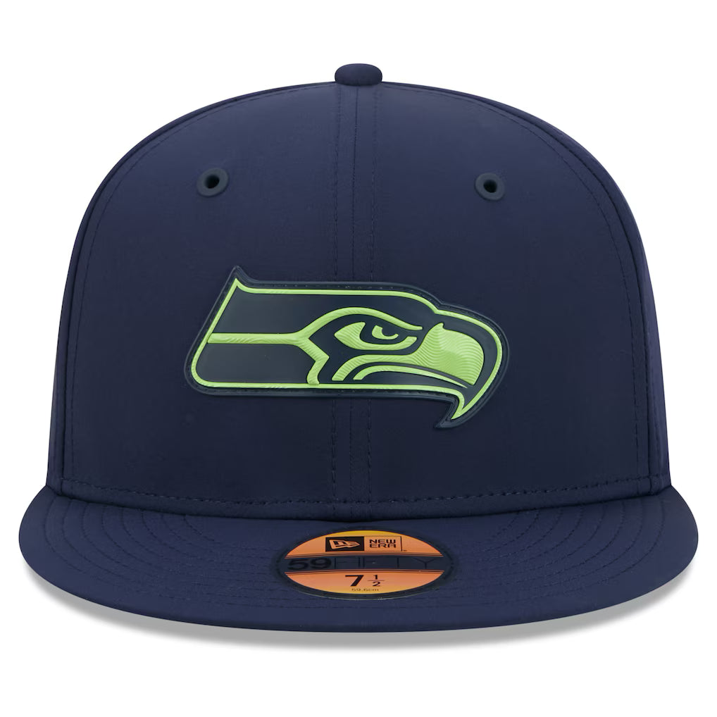 Seattle Seahawks NFL New Era Men's College Navy 59Fifty 2026 Sideline Fitted Hat