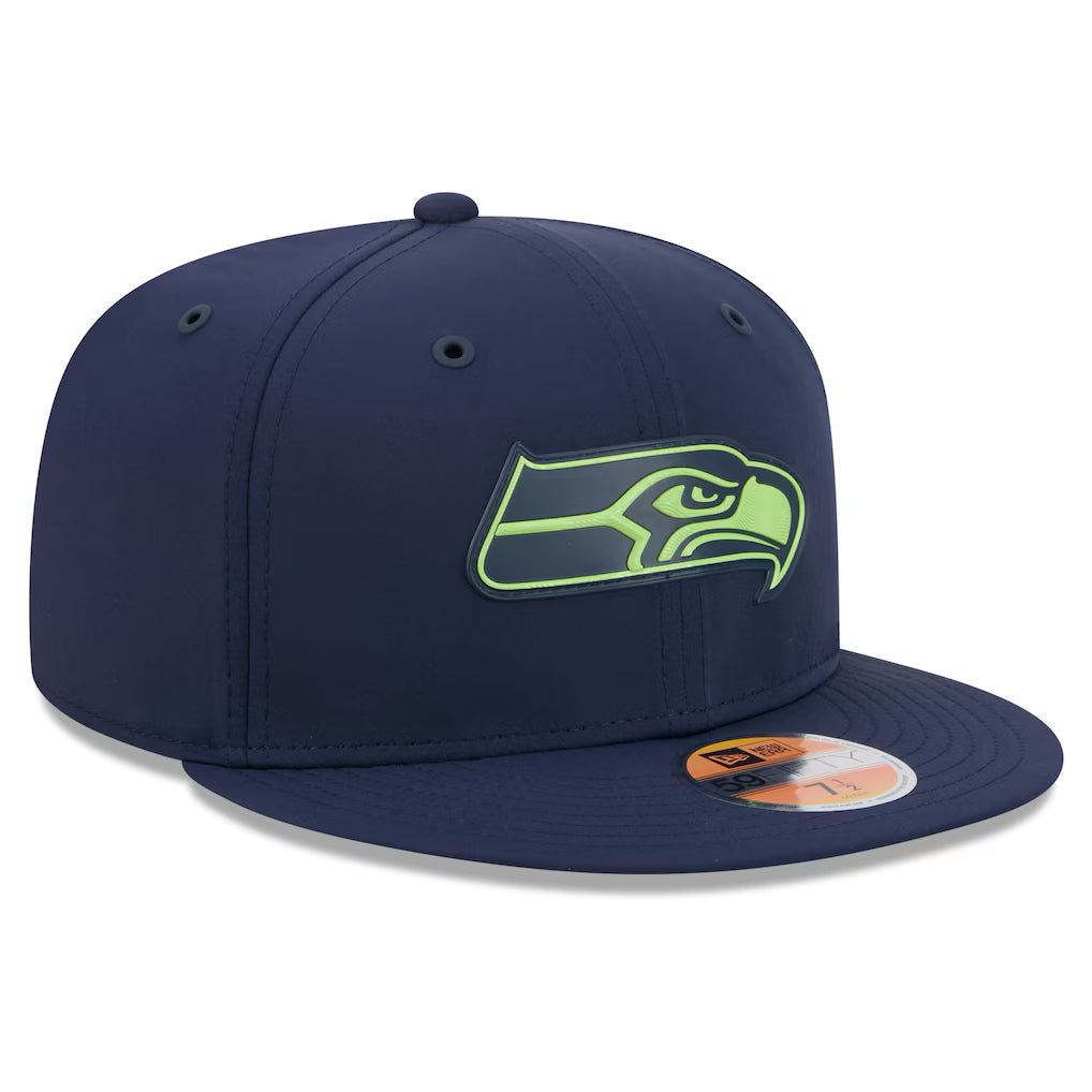 Seattle Seahawks NFL New Era Men's College Navy 59Fifty 2026 Sideline Fitted Hat
