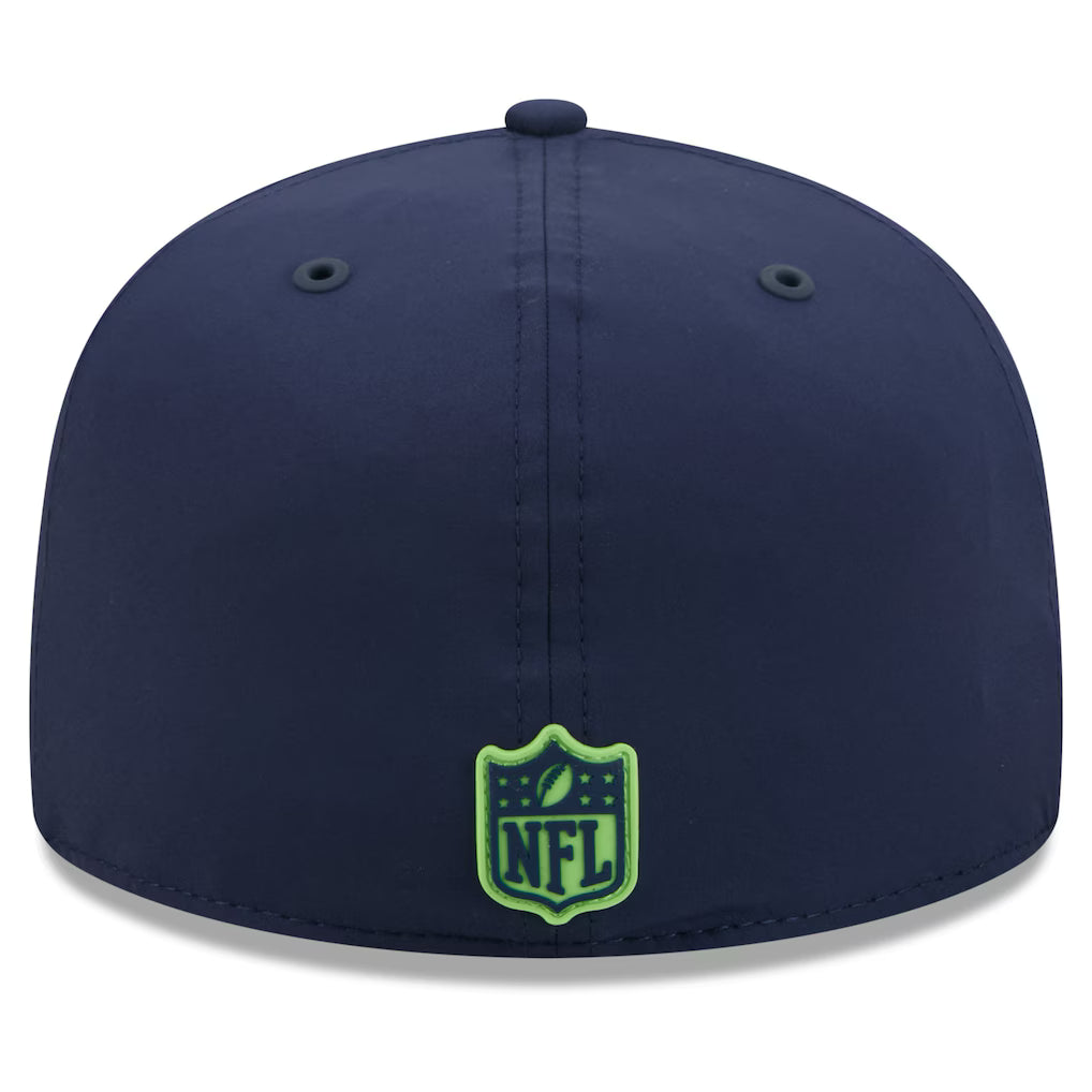 Seattle Seahawks NFL New Era Men's College Navy 59Fifty 2026 Sideline Fitted Hat