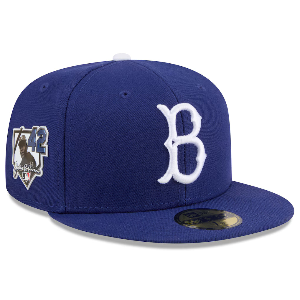 Brooklyn Dodgers MLB New Era Men's Navy 59Fifty Jackie Robinson Day 2026 Side Patch Fitted Hat