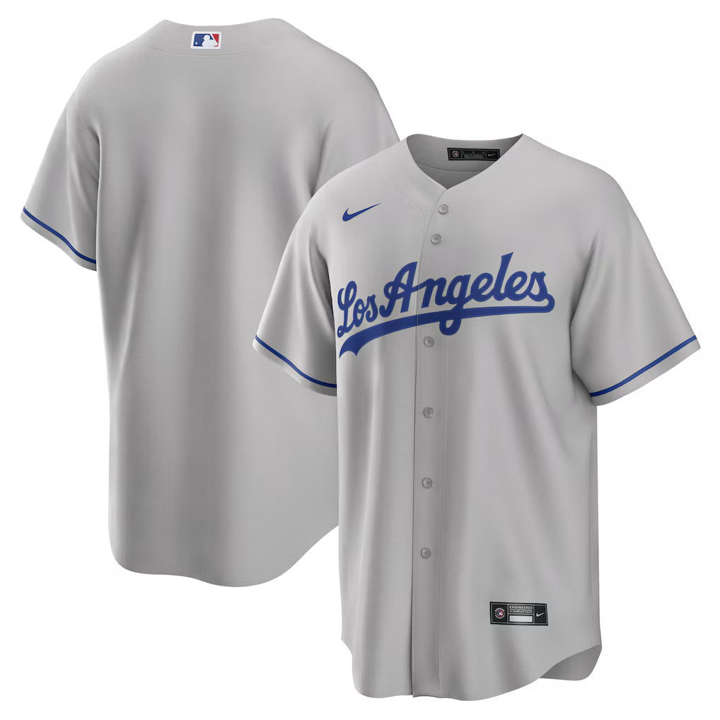 Los Angeles Dodgers MLB Nike Men's Cloud Grey Road Replica Jersey
