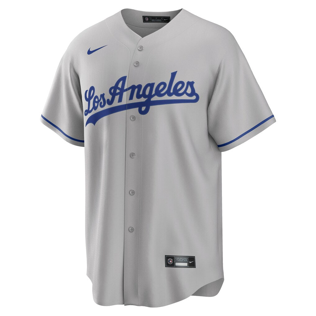 Los Angeles Dodgers MLB Nike Men's Cloud Grey Road Replica Jersey