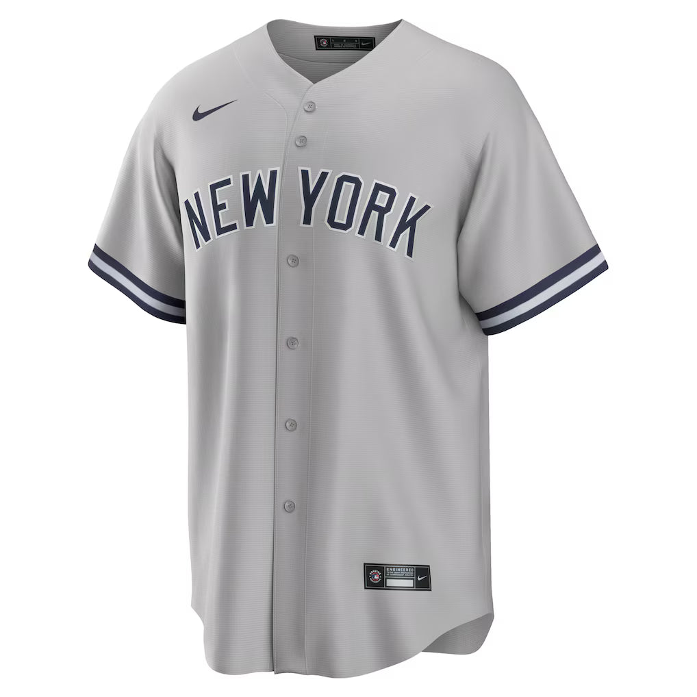 New York Yankees MLB Nike Men's Atmosphere Grey Road Replica Jersey
